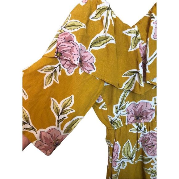 Fonda Ruffle Detail Cupcakes and Cashmere Floral Print Dress, Yellow/Gold, XS - Picture 13 of 16